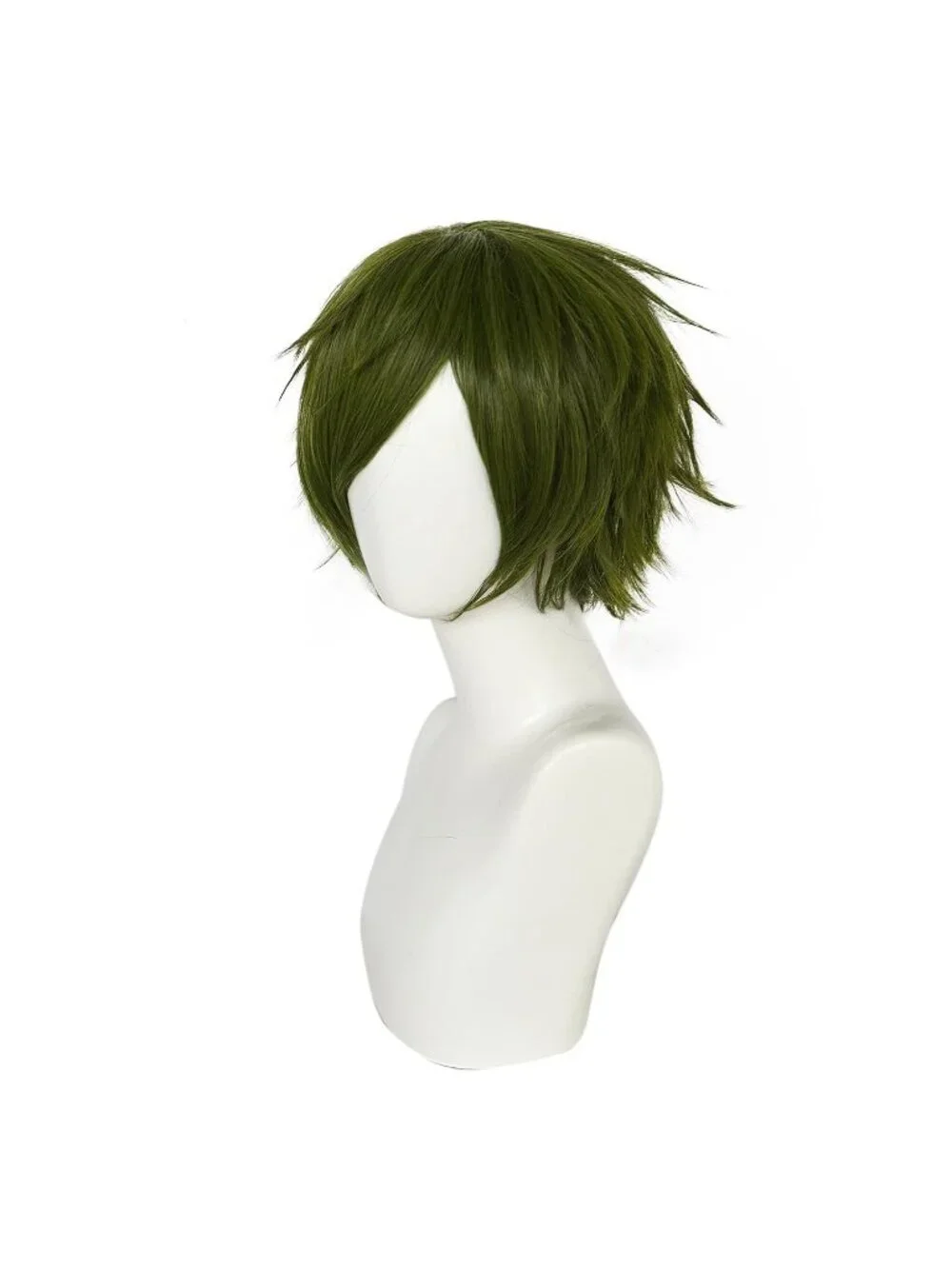 Men's Olive Green Synthetic Fiber Short Blonde Golden Cosplay Modern Wigs